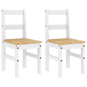 vidaXL spisebordsstole 2 stk. Panama 40x46x90 cm massivt fyrretr&aelig; hvid