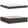vidaXL Sengestel med madras M&oslash;rk Brun 200 x 200 cm Stof