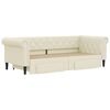 vidaXL daybed med udtræk og skuffer 90x200 cm kunstlæder cremefarvet