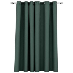 vidaXL m&oslash;rkl&aelig;gningsgardin med &oslash;jer 290x245 cm h&oslash;r-look gr&oslash;n