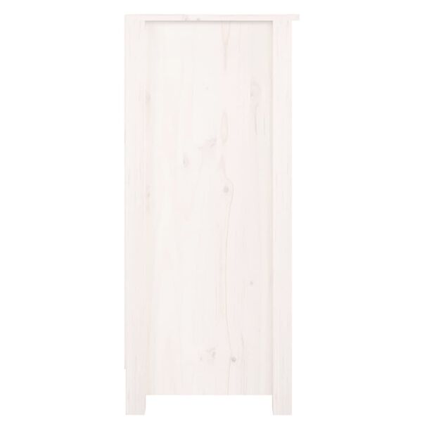 vidaXL skænk 70x35x80 cm massivt fyrretræ hvid