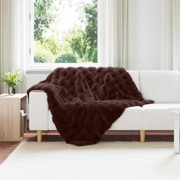 vidaXL Faux Kanin Pels T&aelig;ppe Olite Camel 220 x 240 cm Polyester