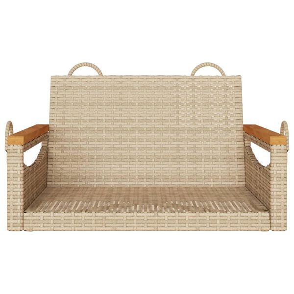 vidaXL gyngebænk 63x62x40 cm polyrattan beige