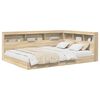vidaXL Bogreol Seng med hylde Sonoma-eg 140 x 200 cm Konstrueret tr&aelig;