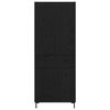 vidaXL Highboard med skuffe Sort eg 69,5 x 34 x 180 cm Konstrueret tr&aelig;