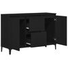 vidaXL Sideboard med skuffe Sort eg 104 x 35 x 70 cm Konstrueret træ