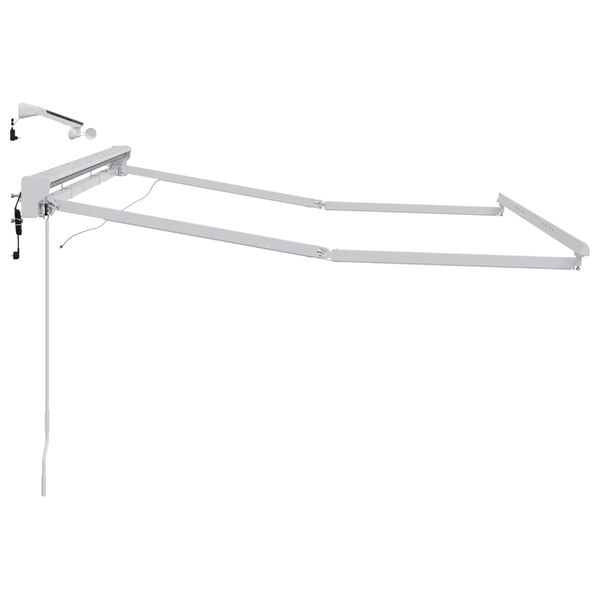 vidaXL Elektrisk Markisedugramme med LED Hvid 3 x 2 m Aluminium