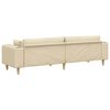 vidaXL Sofa med pude Creme 250 x 77 x 76 cm Stof