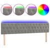 vidaXL sengegavl med LED-lys 200x7x78/88 cm velour lysegr&aring;