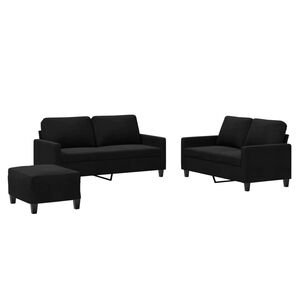 vidaXL sofas&aelig;t 3 dele med hynder velour sort