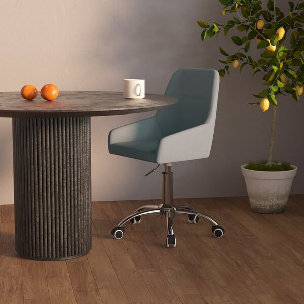 vidaXL drejelig spisebordsstol stof lysegr&aring;