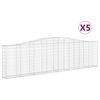 vidaXL buede gabionkurve 5 stk. 400x30x100/120 cm galvaniseret jern
