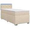 vidaXL Box Spring Seng med Madras og LED Cremefarvet 100 x 200 cm Stof