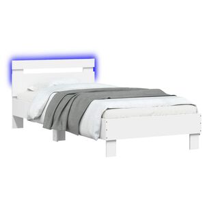 vidaXL Senge ramme med LED Hvid 80 x 200 cm Konstrueret tr&aelig;