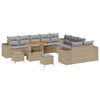 vidaXL Havesofa S&aelig;t med pude 13 pcs Beige og lys gr&aring; polyrattan