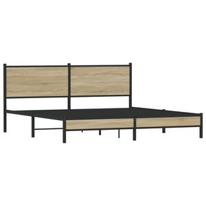 vidaXL sengeramme uden madras 180x200 cm metal sonoma-eg