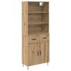 vidaXL Highboard 2 pcs Artisan Egetr&aelig; 69,5 x 34 x 180 cm