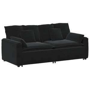vidaXL modulsofa med hynder sort