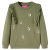 Sweatshirt til b&oslash;rn str. 140 kakifarvet