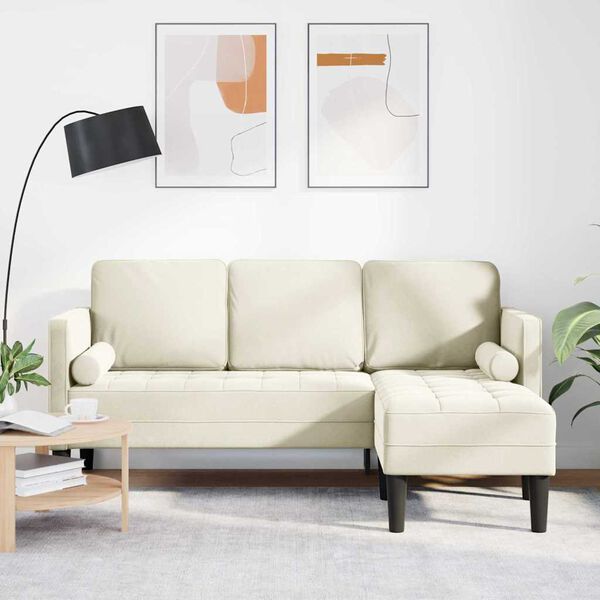 vidaXL Sofa Sæt Creme 173 x 131 x 67 cm Fløjl