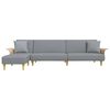 vidaXL L-formet sovesofa 279x140x70 cm velour lysegrå