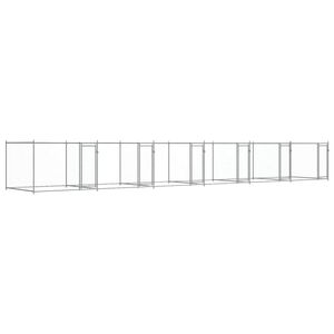 vidaXL hundeg&aring;rd med l&aring;ger 12x2x1,5 m galvaniseret st&aring;l gr&aring;