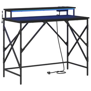 vidaXL Bord Sort eg 100 x 50 x 86,5 cm Konstrueret tr&aelig;