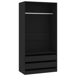 vidaXL kl&aelig;deskab 100x50x200 cm konstrueret tr&aelig; sort
