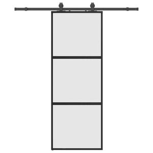 vidaXL skyded&oslash;r med hardwares&aelig;t 76x205 cm h&aelig;rdet glas sort