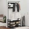 vidaXL Jakkeholder med hylde Sort eg 95 x 34 x 184 cm Konstrueret tr&aelig;