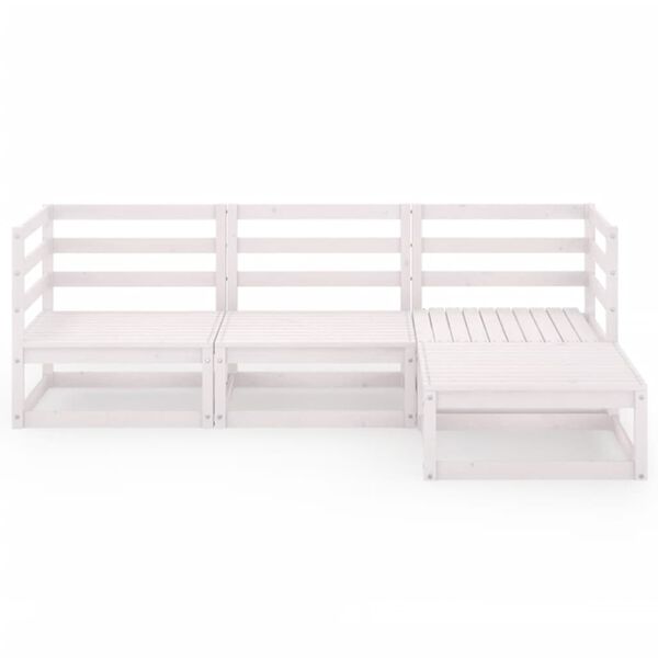 vidaXL lounges&aelig;t til haven 4 dele massivt fyrretr&aelig; hvid