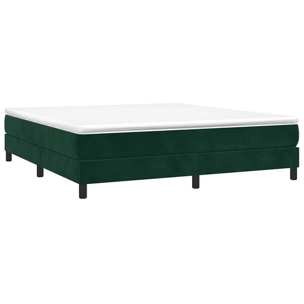 vidaXL Boxspring sengeramme M&oslash;rkegr&oslash;n 160x200 cm Fl&oslash;jl