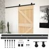 vidaXL Skyded&oslash;r Naturfarvet og sort 80 x 210 cm Massivt fyrretr&aelig;