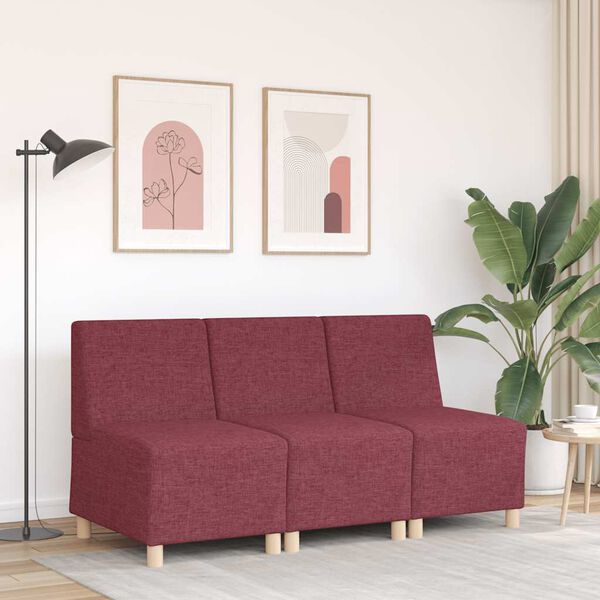 vidaXL modul&aelig;r sofa uden arml&aelig;n vinr&oslash;d 55 cm stof