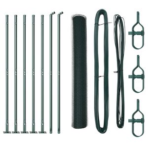 vidaXL Hegnsp&aelig;l Gr&oslash;n 10 x 1 m (25 mm maske) St&aring;l og PVC