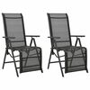 vidaXL positionsstole 2 stk. textilene og aluminium sort