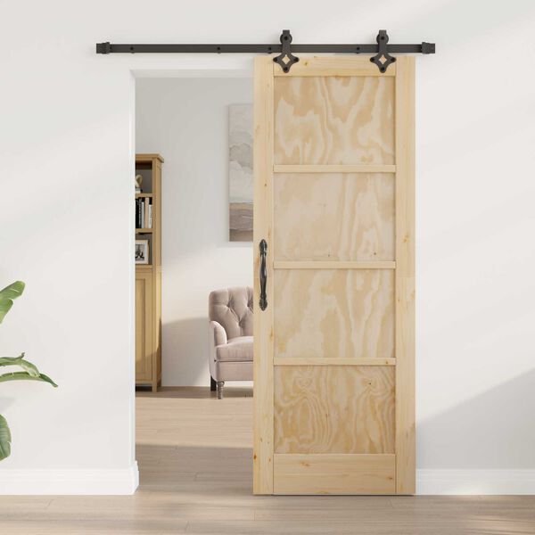 vidaXL Skyded&oslash;r ORKDAL Brun 73,5 x 198,5 cm Massiv fyrretr&aelig;