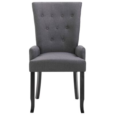 vidaXL spisebordsstole med armlæn 4 stk. stof mørkegrå