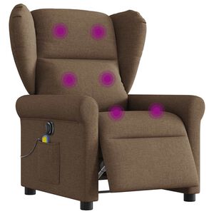 vidaXL eldrevet massagestol stof brun