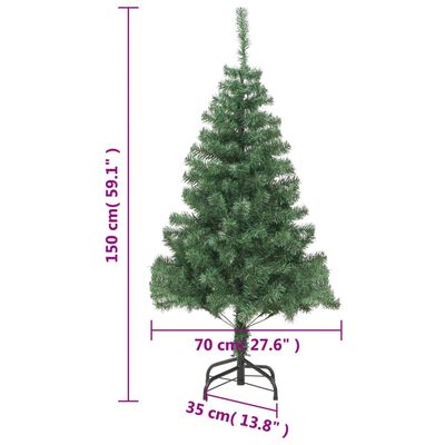 vidaXL kunstigt juletræ med fod 150 cm 380 grene