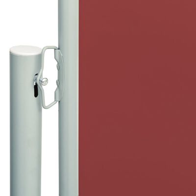vidaXL sammenrullelig sidemarkise til terrassen 220x600 cm rød