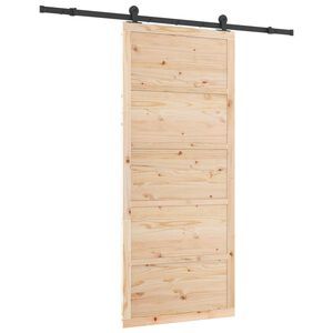 vidaXL Skyded&oslash;r 80 x 208 cm Massivt fyrretr&aelig; Naturfarvet