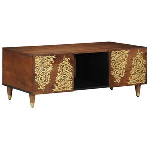 vidaXL Sofabord Honningbrun 100 x 54 x 40 cm Massivt mangotr&aelig;
