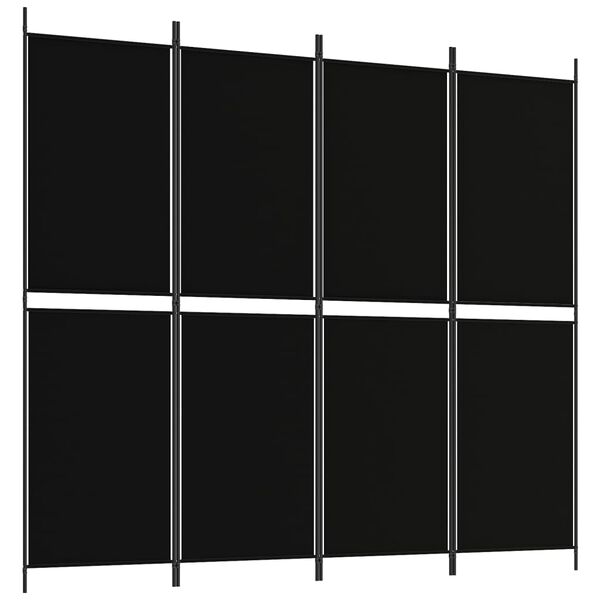vidaXL 4-panels rumdeler 200x180 cm stof sort