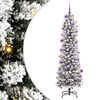 vidaXL Kunstigt juletr&aelig; Hvid 210 cm PVC og metal og plast
