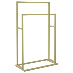 vidaXL fritst&aring;ende h&aring;ndkl&aelig;deholder 48x24x78,5 cm jern guldfarvet