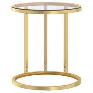 vidaXL sidebord 45 cm h&aelig;rdet glas guldfarvet og transparent