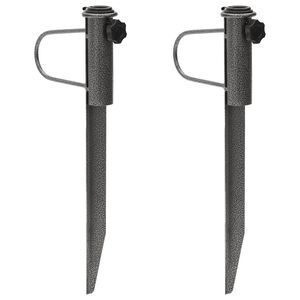 vidaXL parasolholdere 2 stk. med jordspyd 19x42 cm galvaniseret st&aring;l