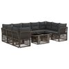 vidaXL Havesofa S&aelig;t 10 stk. Gr&aring; 100 x 55 x 73 cm polyrattan