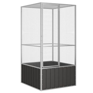 vidaXL fuglebur 111x107x211,5 cm galvaniseret st&aring;l antracitgr&aring;